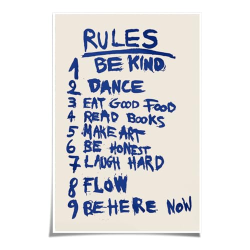 TarrZhine Retro Wandkunst 'Rules' - Poster, 40,6 x 61 cm, ungerahmt - Wohnzimmer, Schlafzimmer, Dorm Room Dekor TarrZhine Retro Wandkunst 'Rules' - Poster, 40,6 x 61 cm, ungerahmt - Wohnzimmer, Schlafzimmer, Dorm Room Dekor von TarrZhine