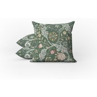 Outdoor Kissen | Wetterfestes Gartenkissen William Morris Vintage Blumen Orkney Wilhelmina Muster Außen Deko von Tarragonia