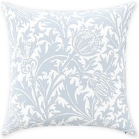 William Morris Kissenbezug | Reiner Baumwoll-Twill-Print-stoff Vintage Distel Design Silbergrau-Weiß Dekoratives Blumenkissen von Tarragonia