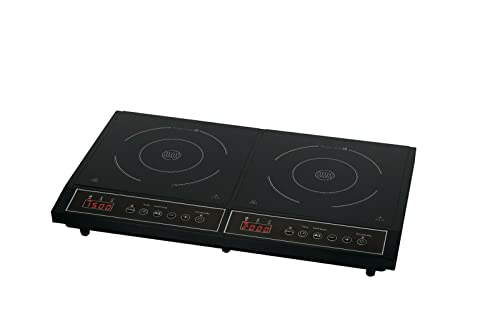 Tarrington House Doppel-Induktionskochplatte, Edelstahl/Glaskeramik, mit LED-Anzeige, Timer, 3500 W, schwarz von Tarrington House