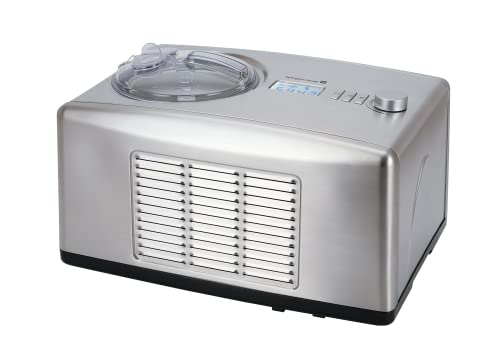 Tarrington House ICM1500N Eismaschine, Edelstahl/Kunststoff, 1.5 L, 150 W, mit elektronischem Bedienfeld, integriertem Kühlkompressor, LCD-Anzeige, Timer und entnehmbarer Schüssel, silber von Tarrington House