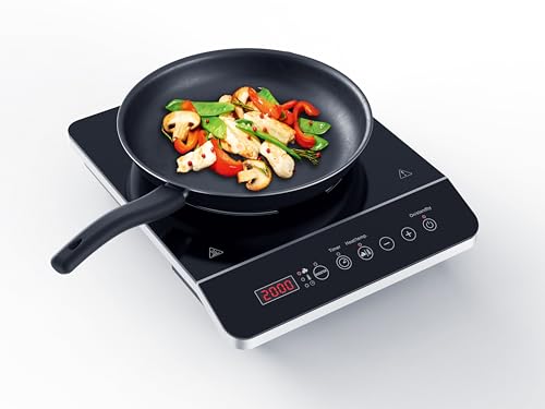 Tarrington House Induktionskochfeld IC2020AB mit LED-Display, 35,6 x 29 x 6,3 cm, Glas, 2000 W, schwarz von Tarrington House