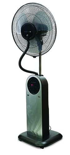 Tarrington House Sprühnebelventilator, Kunststoff/Metall, Wassertank 1.85 L, mit Fernbedienung, Timer, 95 W, schwarz/silber von Tarrington House