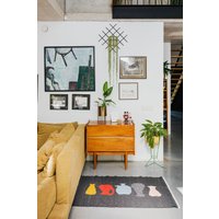 Krüge | Handgewebter Baumwollteppich Wandteppich Wandtextilien Weberei Recycelter Baumwolle Moderner Kelim Tartaruga von TartarugaStudio