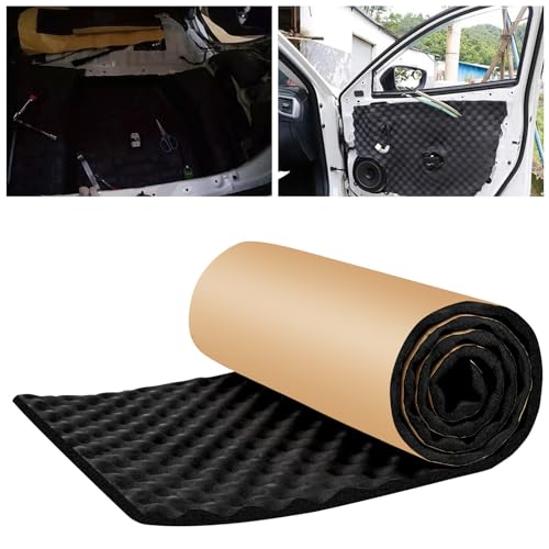 Tarwanear 2CM Dämmmatte Auto Schallschutzmatte Isolierung Matte Schaumstoff,Selbstklebende Mattenrolle,Akustikschaumstoff Schall Dämmung,Feuerfest, Feuchtigkeitsfest, Wasserdicht 200x50cm von Tarwanear