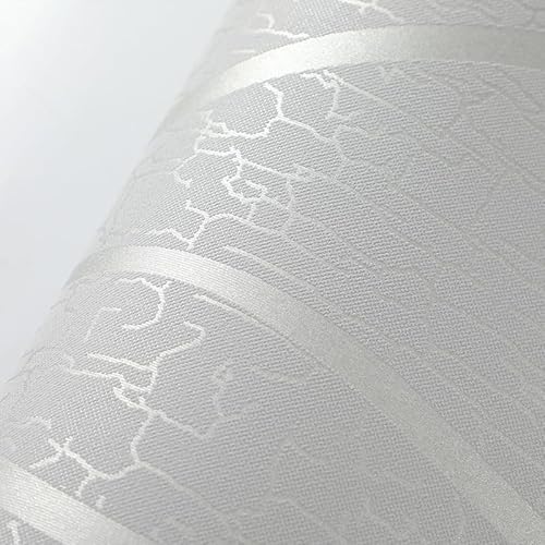 Tarwanear 3D Effekt Vliestapete grau silber Tapete 0.53 * 9.5m Relief Baum Streifen Tapeten Moderne minimalistische grau Kurve strukturiert Tapetenrolle für Wohnzimmer Schlafzimmer Flur Lounge von Tarwanear