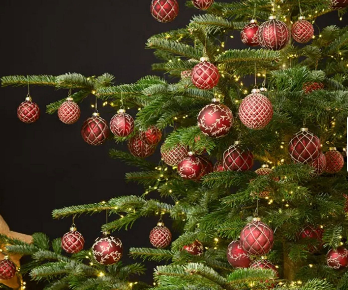 Taschen4life Weihnachtsbaumkugel Christbaumkugeln aus Glas im antik Landhaus Stil, 12 teiliges Set, 8x8x8cm, Advent und Weihnachten Deko von Taschen4life