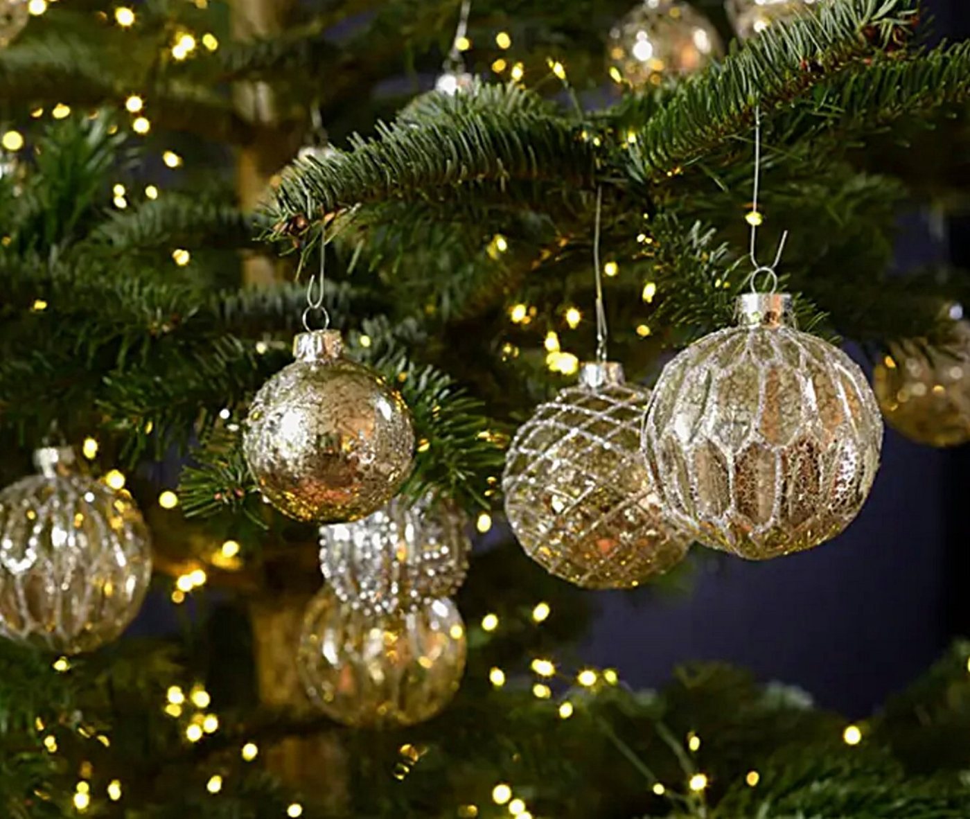Taschen4life Weihnachtsbaumkugel Christbaumkugeln aus Glas im antik Landhaus Stil, 12 teiliges Set, 8x8x8cm, Advent und Weihnachten Deko von Taschen4life