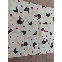 Tischläufer Läufer Tischband Tischdecke Mitteldecke Tischdekoration Ostern Hühner Huhn Leinenoptik Handmade Handgemacht Stoff Waschbar von TaschenmachereiAJ