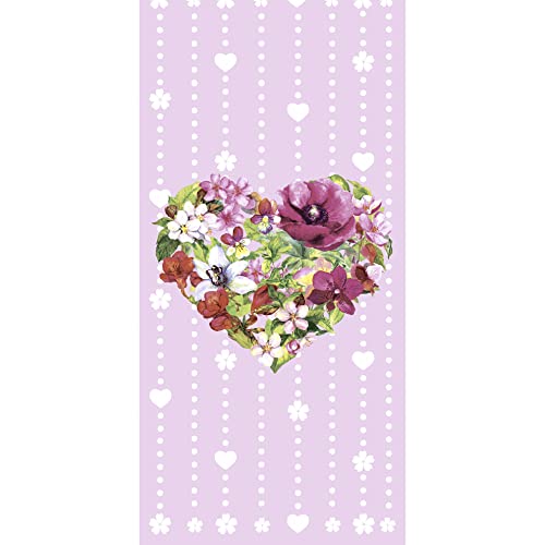 10 Taschentücher Blumenherz auf rosa Pink 22x21 cm von Taschentücher bedruckt