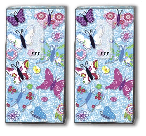 20 Taschentücher (2x 10) Handmade Butterflies – Handgemachte Schmetterlinge / Frühling / Motivtaschentücher von Taschentücher bedruckt