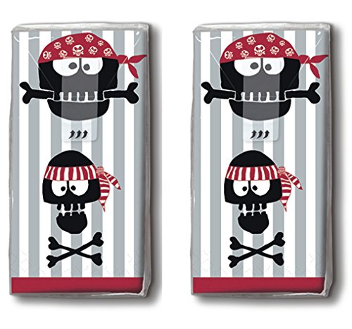 20 Taschentücher (2x 10) Piratenköpfe / Pirat / Motivtaschentücher von Taschentücher bedruckt