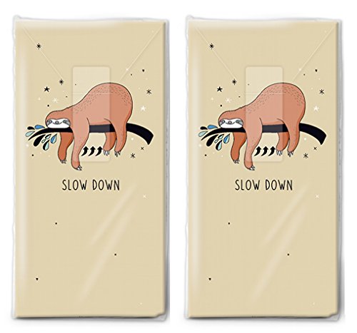 Taschentücher bedruckt 2x 10 Taschentücher Immer langsam/Faultier/Kinder/Tiere, Papiertaschentücher, 4-lagig, Beige, Schwarz, Braun, wiederverschließbare Packung Taschentücher bedruckt 2x 10 Taschentücher Immer langsam/Faultier/Kinder/Tiere, Papiertaschentücher, 4-lagig, Beige, Schwarz, Braun, wiederverschließbare Packung von Taschentücher bedruckt
