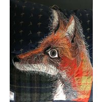 Fuchs Kissen - Nr. 54 Tash's Woodland Creatures Tweed Seidenkissen Serie | Kush von TashMadeCom