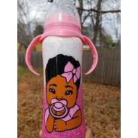 Hogg Customized Glittered Edelstahl Mädchen Babyflasche von TashasKre8tiveCorner