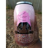Peek-A-Boo Mädchen Mit Kopf Wickeln Soda Kann Trinkgläser von TashasKre8tiveCorner