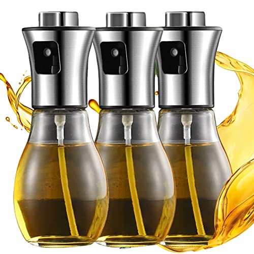 3 Stück Ölsprüher zum Kochen, Öl sprühflasche Glas für Heißluftfritteuse, 200ml Ölsprüher Flasche Transparent Essig Spritzer Ölspender für Kochen, Salat, BBQ, Pasta, Grillen Essigflaschen Ölflaschen von Tashce