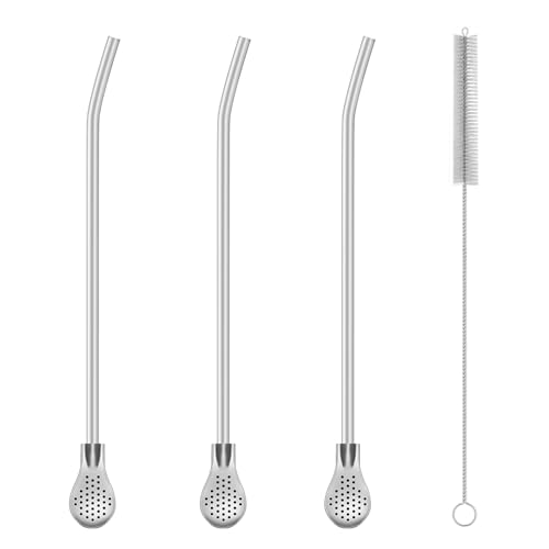 3 Stück Strohhalme Edelstahl mit Löffel, Wiederverwendbare Trinkhalme Edelstahl, Strohhalm Löffel mit Reinigungsbürste, Spülmaschinenfeste, Mate-Strohhalme für Tee, Stanley-Cups & Mehr(21.5cm) 3 Stück Strohhalme Edelstahl mit Löffel, Wiederverwendbare Trinkhalme Edelstahl, Strohhalm Löffel mit Reinigungsbürste, Spülmaschinenfeste, Mate-Strohhalme für Tee, Stanley-Cups & Mehr(21.5cm) von Tashce