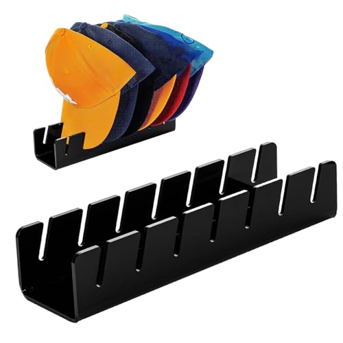 Tashce Cap Stand für Baseball, Acryl Hutständer für 7 Baseballmützen, Desktop Baseballkappen Organizer, Mützenorganisator für Geschäft, Schlafzimmer, Schrank, Kommode, Eingang von Tashce