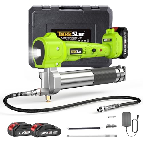 TaskStar 【Elektrische Fettpresse Kit】Super effiziente Akku-Fettpresse mit komplettem Zubehör von TaskStar