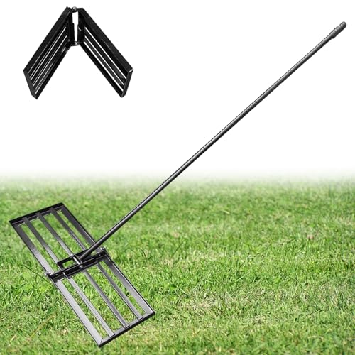 Rasenebner, Nivellierrechen aus Edelstahl, 25x76 cm, robuster Griff 172 cm, für Rasen, Garten, Landwirtschaft und Golfplatz von Tasofac