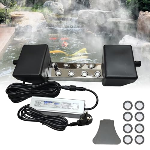 Tasofac 8 Kopf Ultraschall Vernebler, 6L/h 304 Edelstahl ultraschall Nebler mit Schwimmer, ultraschall Nebelmacher Mist Maker Fogger, Luftbefeuchter mit Schutzfunktion für Gewächshaus, Garten, Bühne Tasofac 8 Kopf Ultraschall Vernebler, 6L/h 304 Edelstahl ultraschall Nebler mit Schwimmer, ultraschall Nebelmacher Mist Maker Fogger, Luftbefeuchter mit Schutzfunktion für Gewächshaus, Garten, Bühne von Tasofac