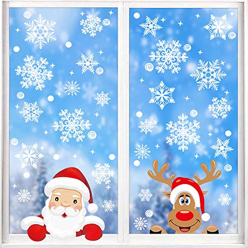 Taspire 6 Blätter Fenster haftet Schneeflocken statische Aufkleber, schneeflocken fensterdeko, fensterbilder schneeflocken für Weihnachten Fenster anzuzeigen von Taspire