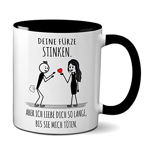 TassenKing® Tasse mit Spruch - Deine Fürze Stinken - Bestes Kaffeetassen für Ihn - lustige Geschenke für Männer - Furzen Büro Becher Geschenk - Kaffeebecher (weiß/schwarz) von TassenKing