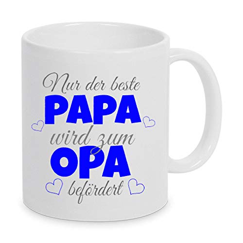 TassenKing(TM) - Nur der beste Papa wird zum Opa befördert - Kaffeetasse als Geschenkidee. Bester Papa wird zum Opa. Geschenk Papa Tasse. Bester Papa Kaffeetasse von TassenKing