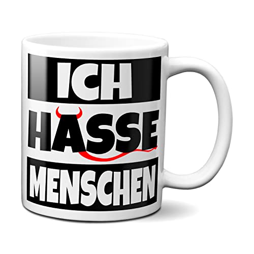 TassenKing ICH HASSE MENSCHEN Tasse, Kaffeetasse mit Motiv, Tasse mit Spruch, Original von TassenKing