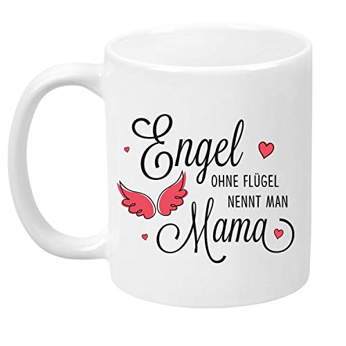 TassenTicker® ''Engel ohne Flügel nennt Man Mama'' - hochwertige Kaffeetasse - Muttertag - Geburtstag - Weihnachten von TassenTicker