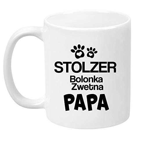 TassenTicker® - ''Stolzer Bolonka Zwetna Papa'' - Kaffeetasse - Hunde-Tasse - Hundebesitzer - Herrchen - Geschenkidee - Weiss von TassenTicker