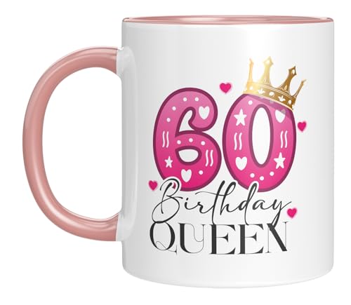 TassenTicker - Birthday Queen - Kaffeebecher - 60. Geburtstag - Jubiläum - runder Geburtstag - Geburtstagsgeschenk - Geschenkidee - Frauen - pink TassenTicker - Birthday Queen - Kaffeebecher - 60. Geburtstag - Jubiläum - runder Geburtstag - Geburtstagsgeschenk - Geschenkidee - Frauen - pink von TassenTicker