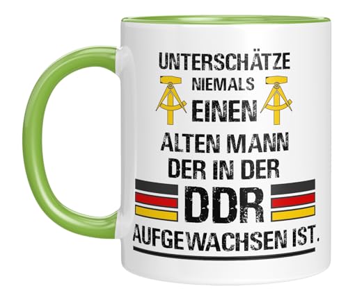TassenTicker - DDR Tasse - Männer Geschenk - Geschenkidee - Ostdeutschland - Kaffeetasse mit Spruch - Ostalgie - Motiv - Geburtstagsgeschenk - Grün von TassenTicker