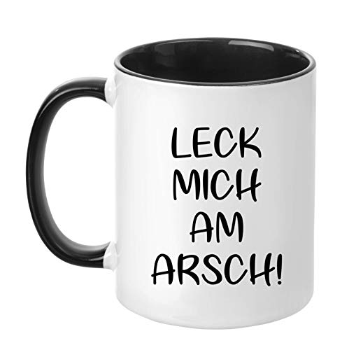 TASSENTICKER - ''Leck Mich am Arsch!' - Kaffeetasse - Tasse - Arbeit - Geschenk - lustige Tasse (Schwarz) von TASSENTICKER