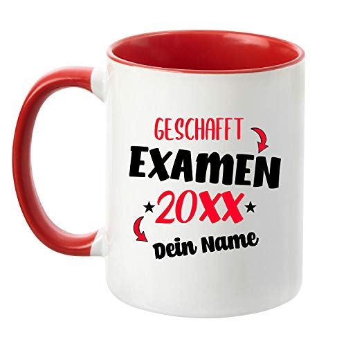 TassenTicker - Tasse zum Examen 20XX - Personalisiert - Prüfung bestanden - Abschlussfeier - Geschenkidee - Rot von TassenTicker