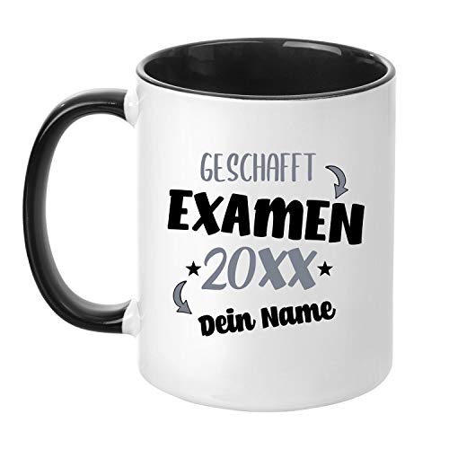 TASSENTICKER - Tasse zum Examen 20XX - Personalisiert - Prüfung bestanden - Abschlussfeier - Geschenkidee - Schwarz von TASSENTICKER