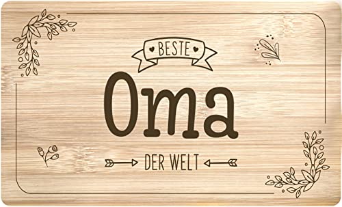 Frühstücksbrettchen mit Spruch Beste Oma der Welt - Holzbrett Made in Germany aus Echtholz - Geschenk für Großmutter (Oma) von Tassenbrennerei