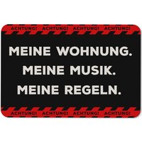 Fußmatte - Achtung Meine Wohnung. Musik. Regeln von Tassenbrennerei