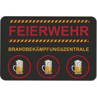 Fußmatte - Feierwehr Brandbekämpfungszentrale Mit Bier von Tassenbrennerei