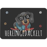 Fußmatte - Hereingedackelt Skater Dackel von Tassenbrennerei