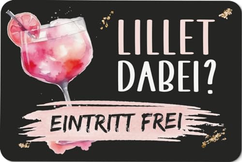 Fußmatte innen - Lillet dabei? Eintritt frei - Türmatte lustig mit Spruch Wild Berry - Waschbar & Pflegeleicht von Tassenbrennerei