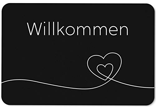 Tassenbrennerei Fußmatte - Willkommen mit Herz - Türmatte innen - waschbar - Deutsche Qualität von Tassenbrennerei