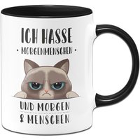 Katzen Tasse - Ich Hasse Morgenmenschen Und Morgen Menschen von Tassenbrennerei