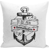 Kissen - Du Bist Mein Heimathafen von Tassenbrennerei