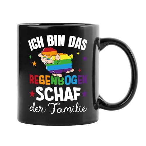 LGBTQ & Pride Rainbow Fahne - Tasse Ich bin das Regenbogen Schaf der Familie - Kaffeetasse lustig mit Spruch - Geschenk - Statement Merch LGBTQ & Pride Rainbow Fahne - Tasse Ich bin das Regenbogen Schaf der Familie - Kaffeetasse lustig mit Spruch - Geschenk - Statement Merch von Tassenbrennerei