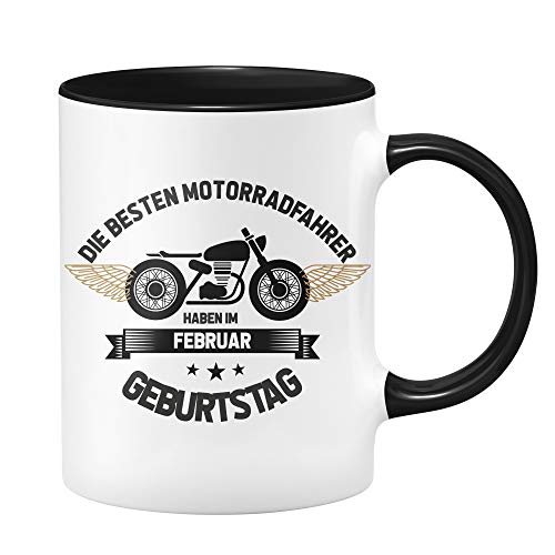 Motorrad Tasse - Die besten Motrradfahrer haben im Februar Geburtstag - Geschenk für Motorradfahrer,Motorradfans - Geburtstagsgeschenk, Geschenkideen für Männer - Monat wählbar (Februar) von Tassenbrennerei