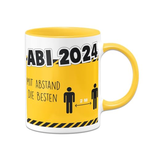 Tasse Abi 2024 mit Abstand die Besten Kaffeetasse mit Spruch lustig als Abiturgeschenk, Geschenk zum Abi für Jungen & Mädchen (Gelb) von Tassenbrennerei