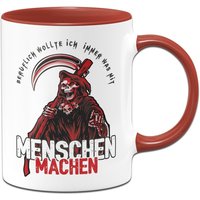 Tasse - Beruflich Wollte Ich Immer Was Mit Menschen Machen Red Edition von Tassenbrennerei