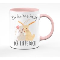 Tasse - Du Bist Mein Schatz Ich Liebe Dich Hase von Tassenbrennerei